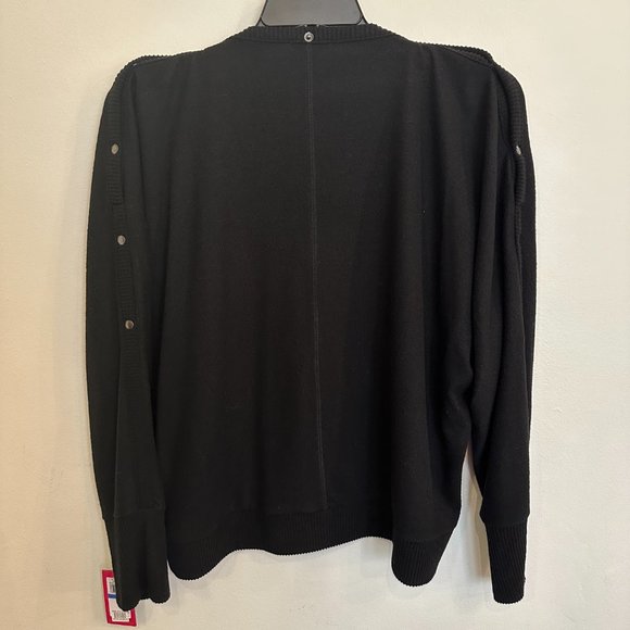 Vince Camuto Snap Trim Dolman Sleeve Black Dolman Sweater NWT - Picture 7 of 7